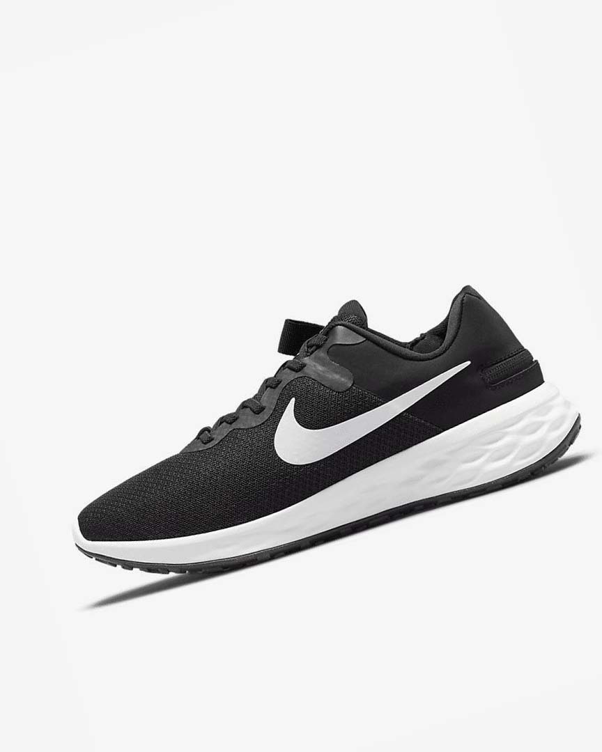 Zapatillas Running Nike Revolution 6 FlyEase Next Nature Hombre Negras Gris Blancas | CR5082