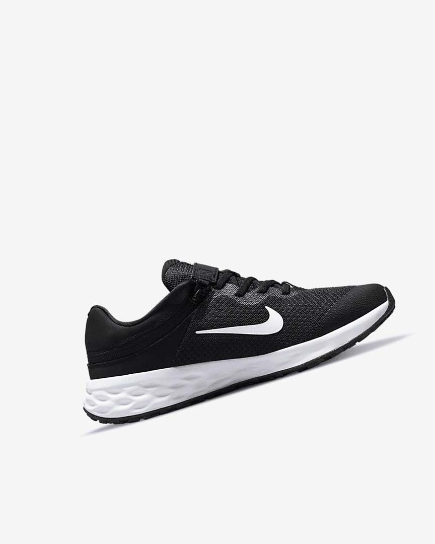 Zapatillas Running Nike Revolution 6 FlyEase Niño Negras Gris Oscuro Blancas | CR5284