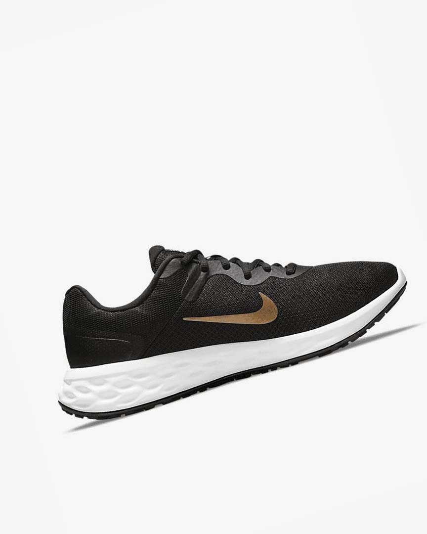 Zapatillas Running Nike Revolution 6 Next Nature Hombre Negras Blancas Metal Doradas | CR2420