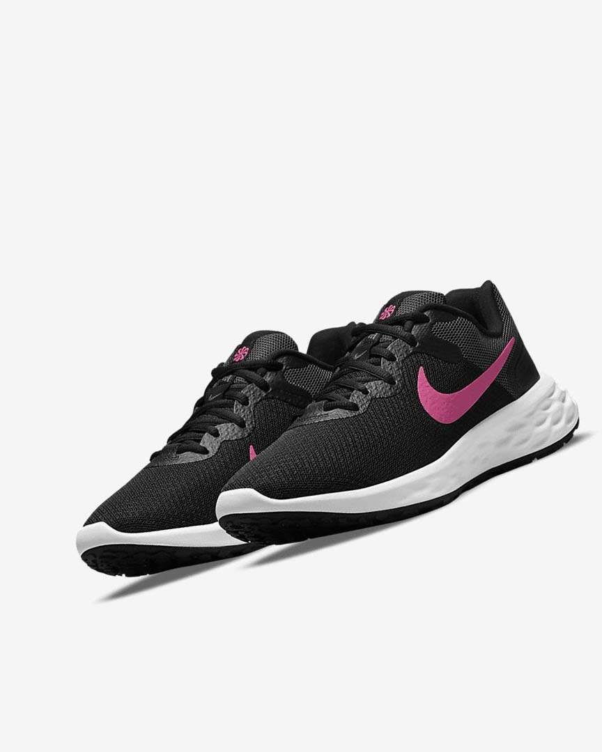 Zapatillas Running Nike Revolution 6 Next Nature Mujer Negras Gris Rosas | CR4810