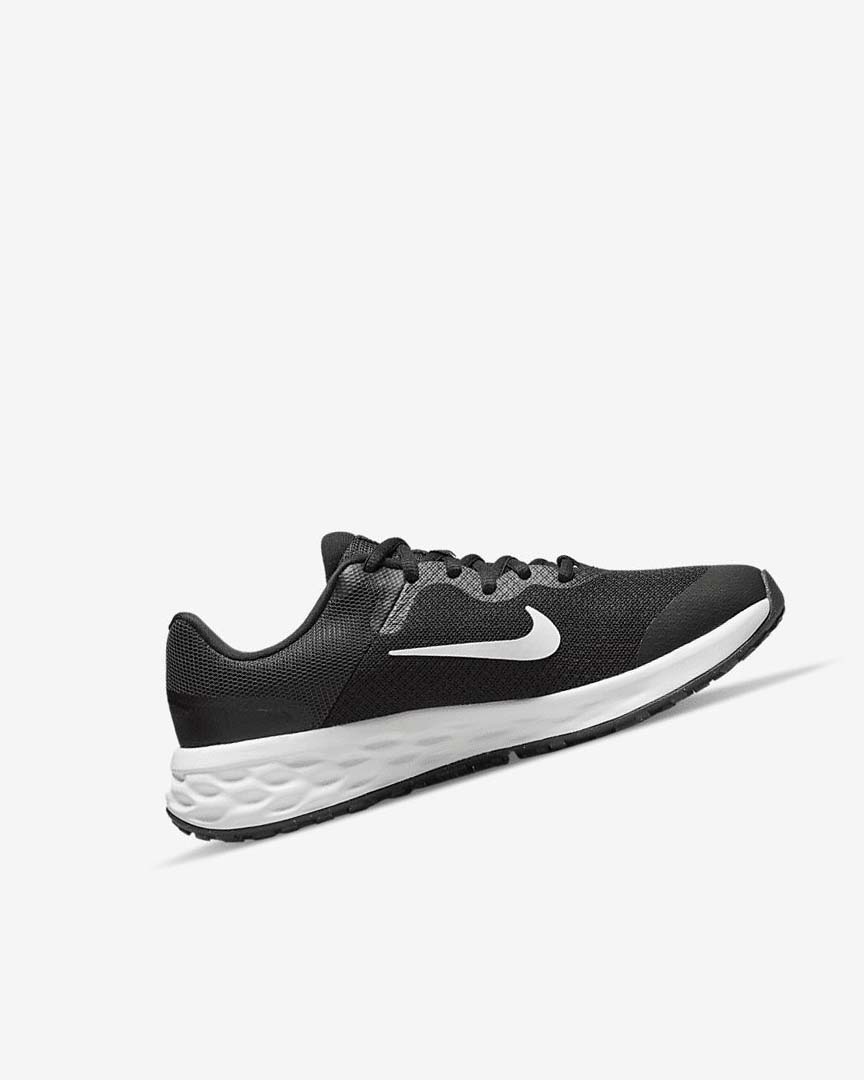 Zapatillas Running Nike Revolution 6 Niño Negras Gris Oscuro Blancas | CR2487