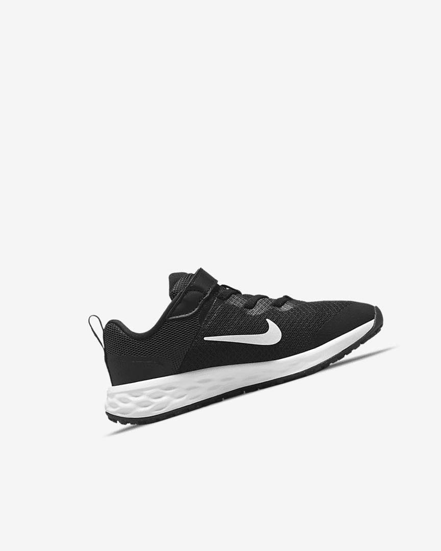 Zapatillas Running Nike Revolution 6 Niño Negras Gris Oscuro Blancas | CR3012