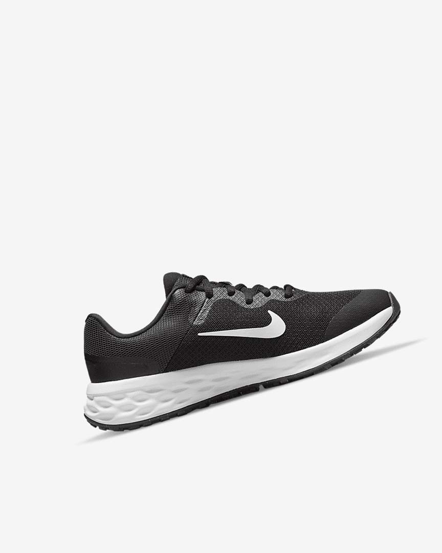 Zapatillas Running Nike Revolution 6 Niña Negras Gris Oscuro Blancas | CR3217