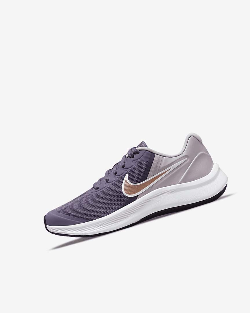 Zapatillas Running Nike Star Runner 3 Niña Moradas Gris Metal Rojas Marrones | CR3015