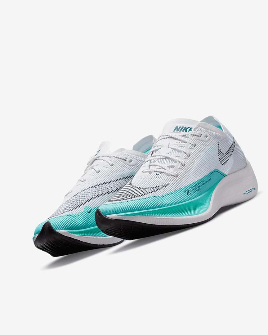 Zapatillas Running Nike ZoomX Vaporfly Next% 2 Mujer Blancas Verde Turquesa Negras | CR2496