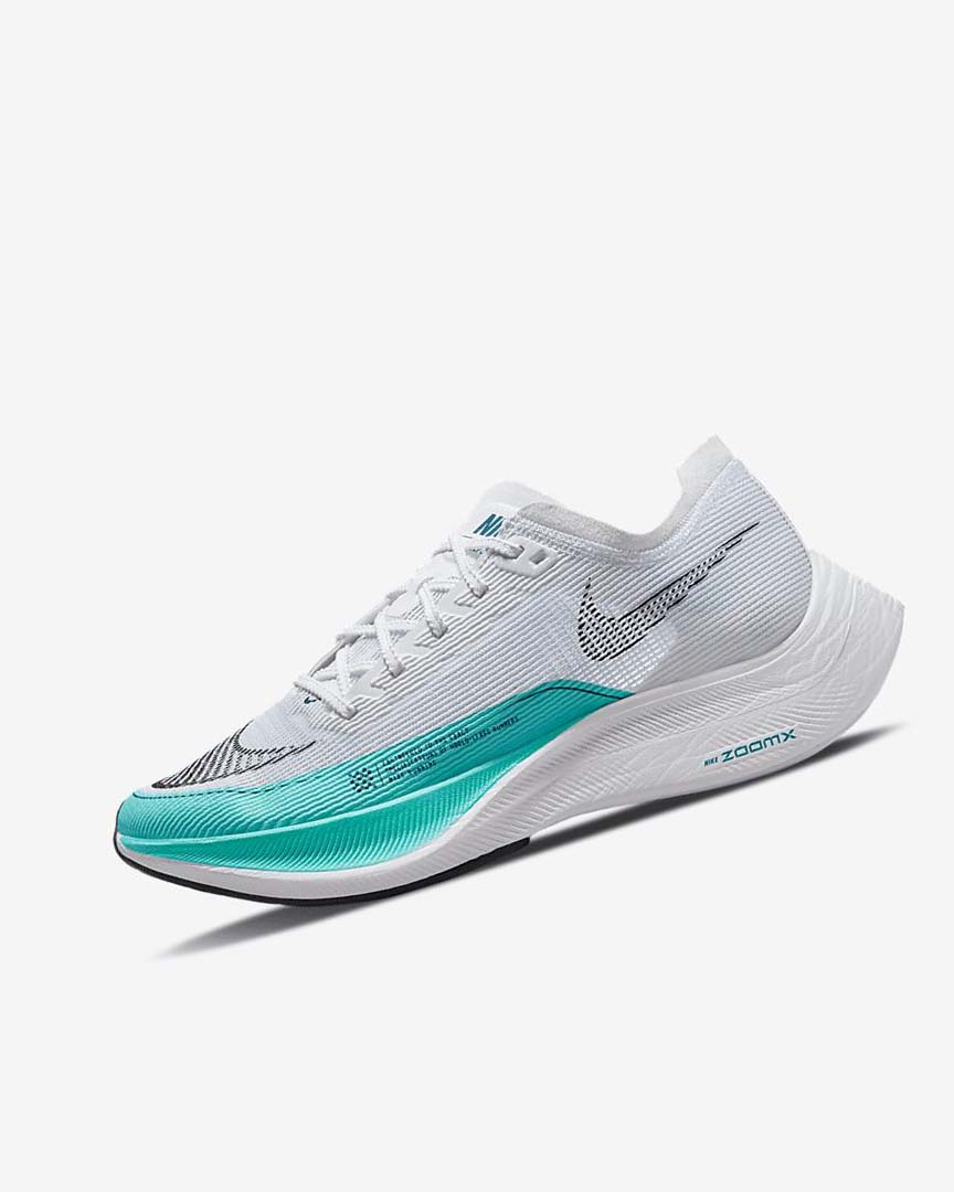 Zapatillas Running Nike ZoomX Vaporfly Next% 2 Mujer Blancas Verde Turquesa Negras | CR2496