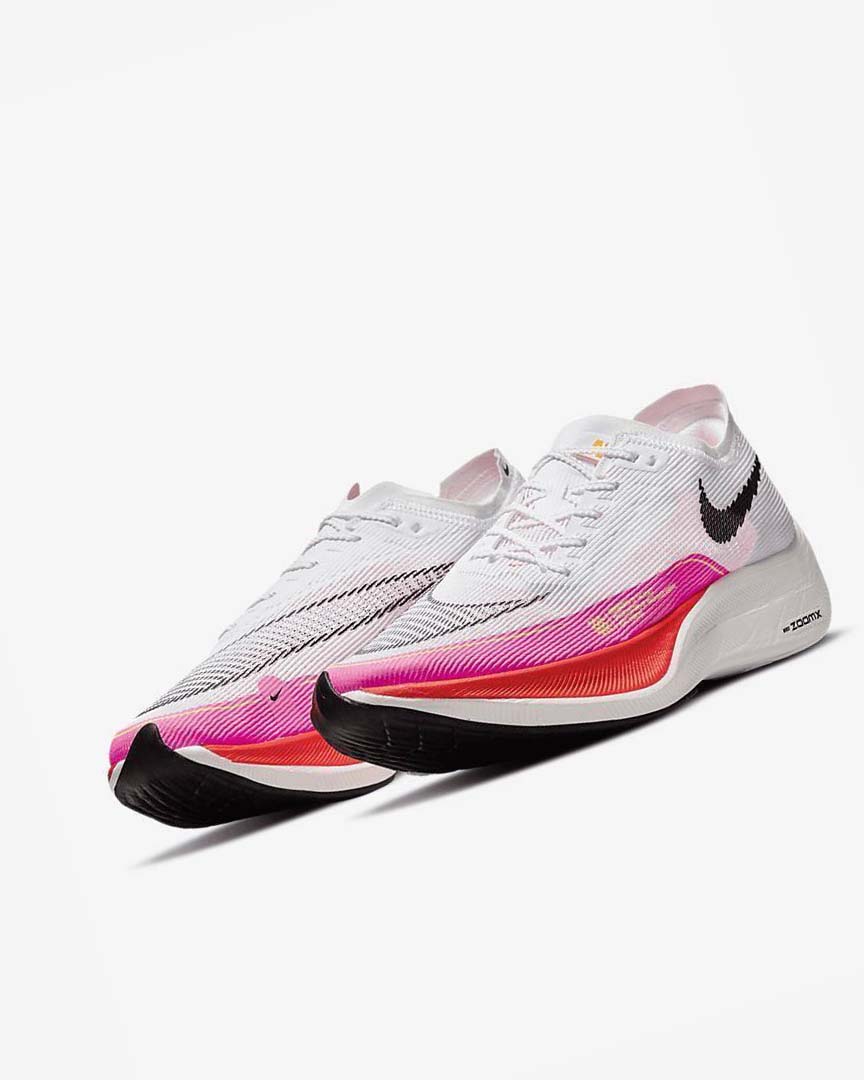 Zapatillas Running Nike ZoomX Vaporfly Next% 2 Hombre Blancas Rosas Negras | CR3081