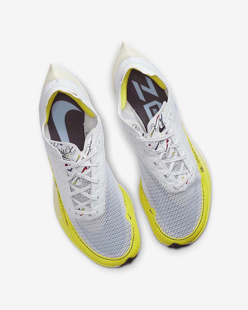 Zapatillas Running Nike ZoomX Vaporfly Next% 2 Mujer Blancas Amarillo Azules | CR5239