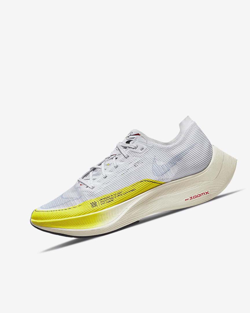 Zapatillas Running Nike ZoomX Vaporfly Next% 2 Mujer Blancas Amarillo Azules | CR5239