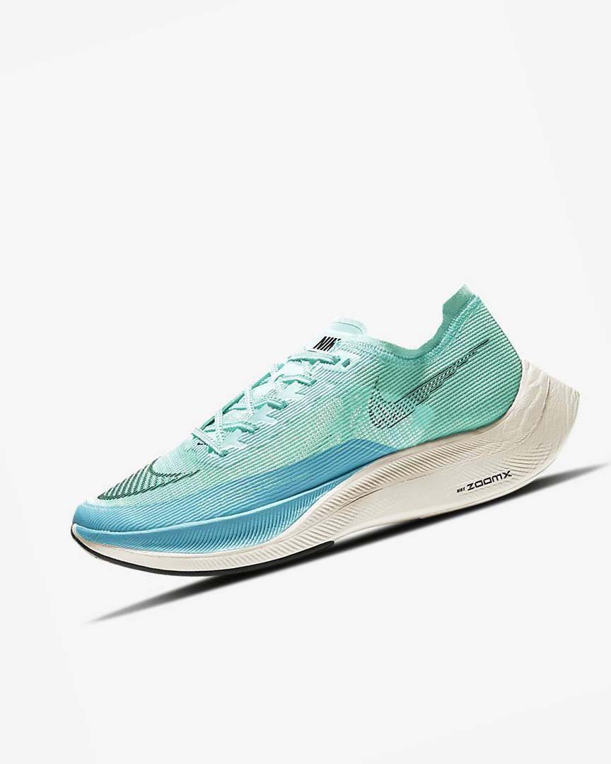 Zapatillas Running Nike ZoomX Vaporfly Next% 2 Hombre Verde Azules Blancas Negras | CR5327