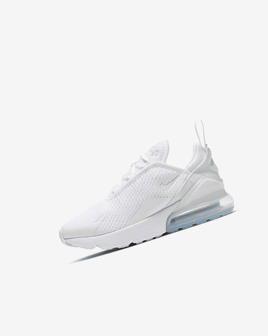 Zapatos Casuales Nike Air Max 270 Niña Blancas Metal Plateadas Blancas | CR2328