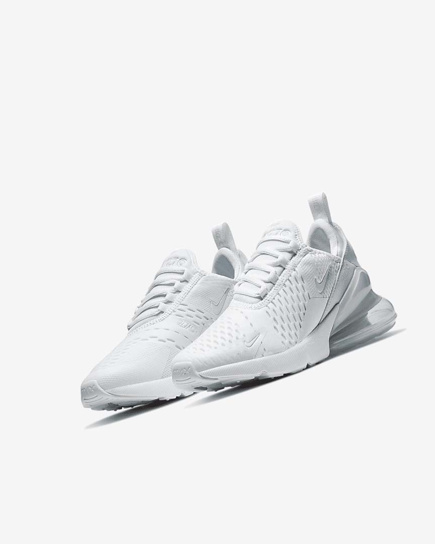 Zapatos Casuales Nike Air Max 270 Niña Blancas Metal Plateadas Blancas | CR2600