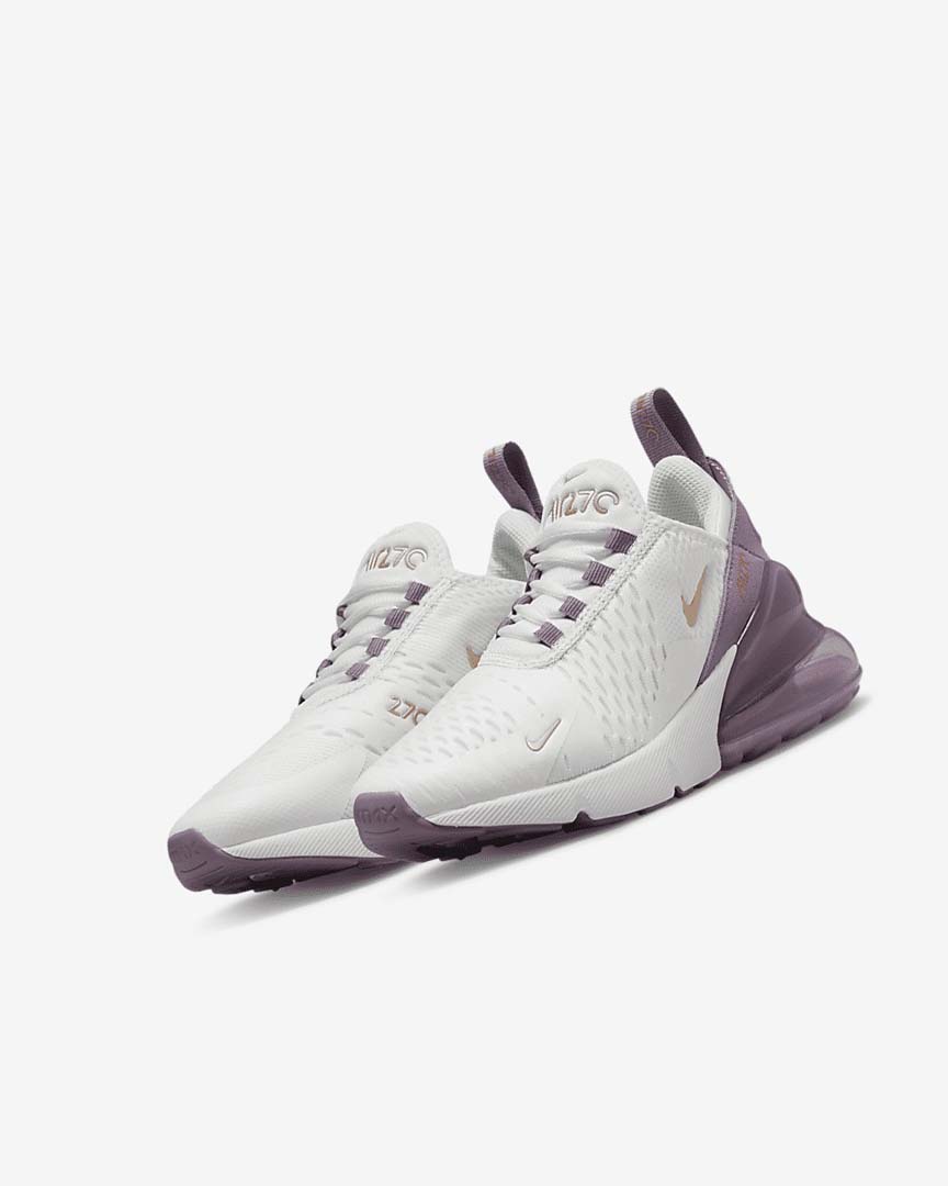 Zapatos Casuales Nike Air Max 270 Niña Blancas Blancas Metal Rojas Marrones | CR5252