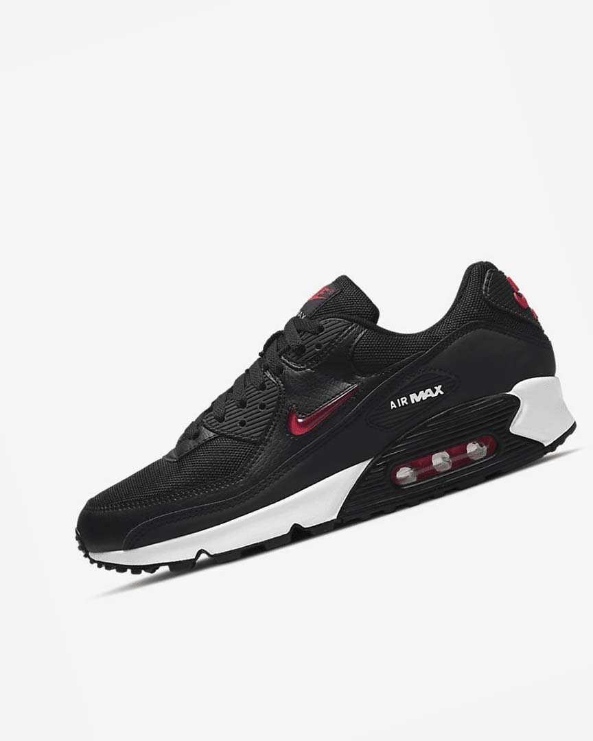 Zapatos Casuales Nike Air Max 90 Hombre Negras Blancas Rojas | CR2206