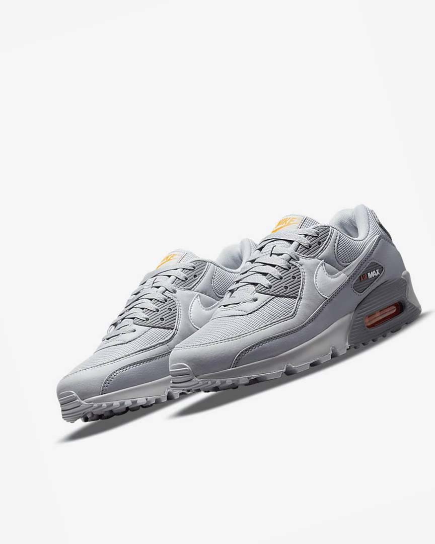 Zapatos Casuales Nike Air Max 90 Hombre Gris Gris Blancas | CR2633