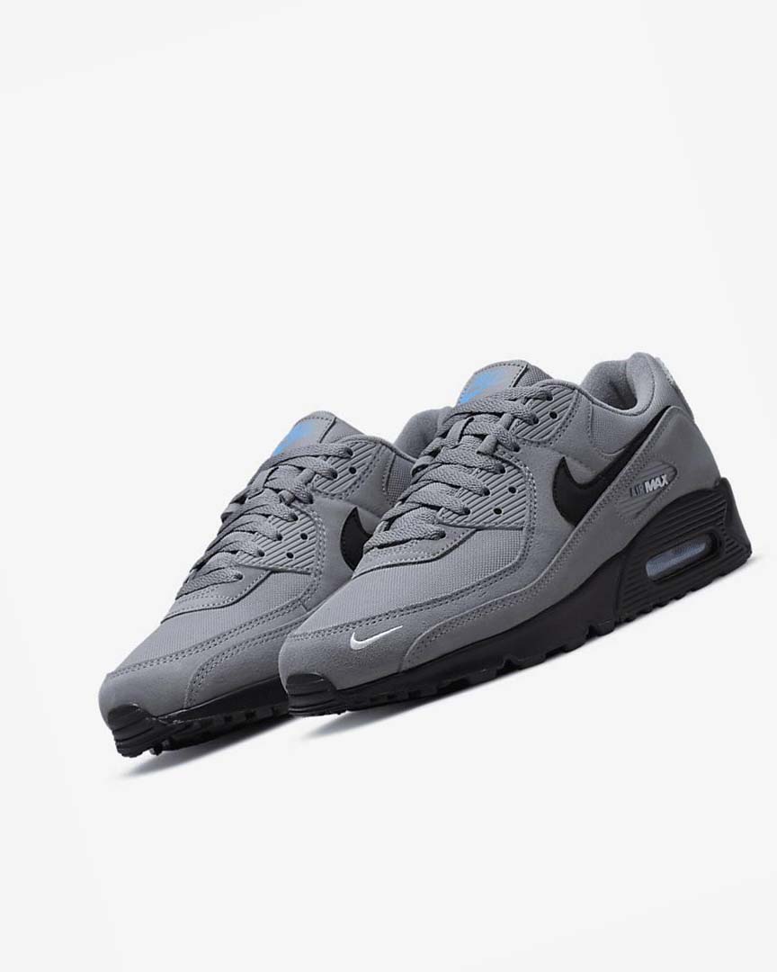 Zapatos Casuales Nike Air Max 90 Hombre Gris Azules Claro Metal Plateadas Negras | CR3106