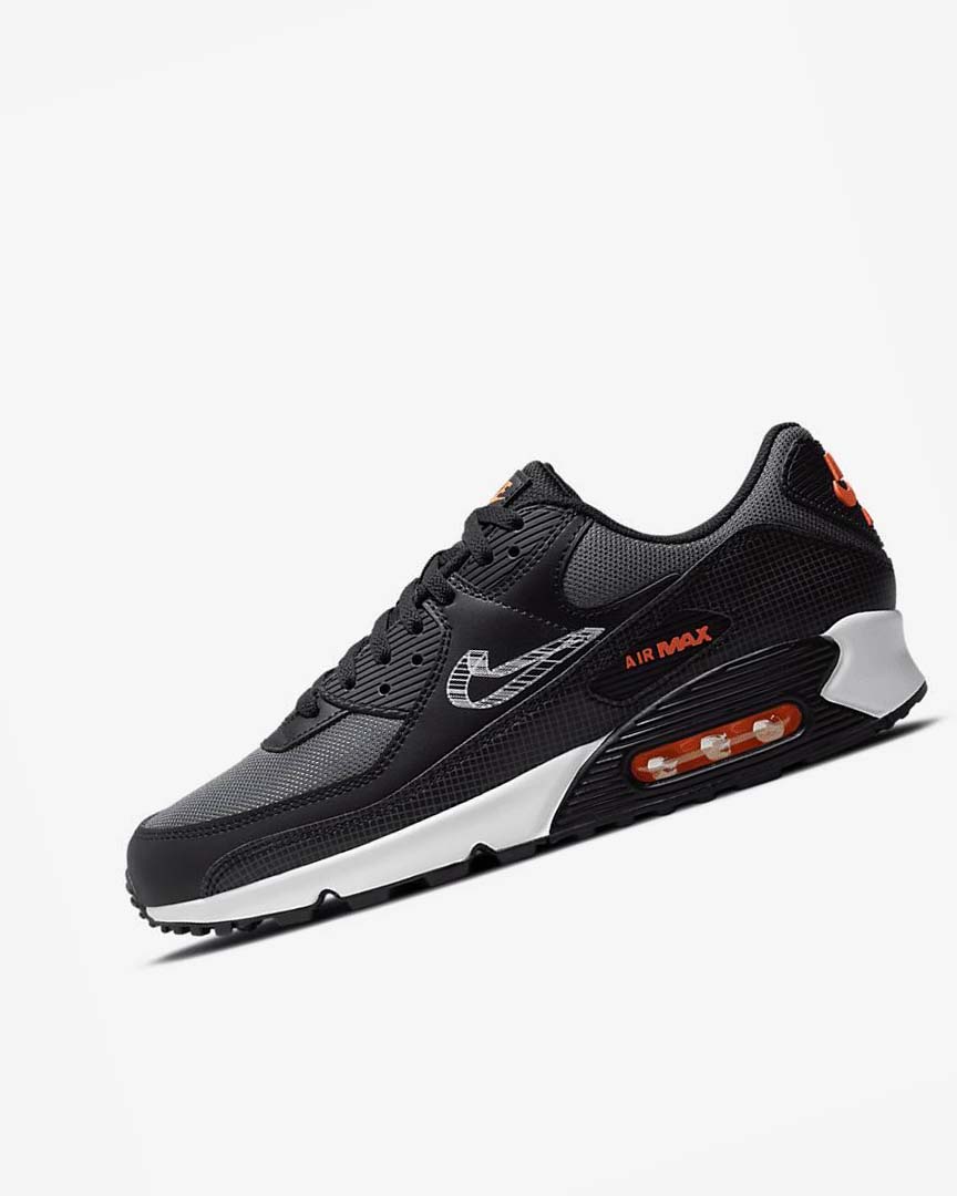 Zapatos Casuales Nike Air Max 90 Hombre Negras Naranjas Gris Blancas | CR4657