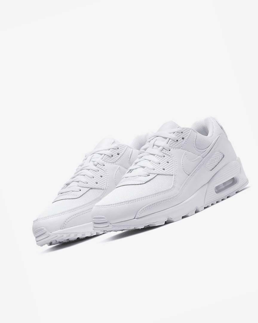 Zapatos Casuales Nike Air Max 90 Hombre Blancas Blancas Gris Blancas | CR4777