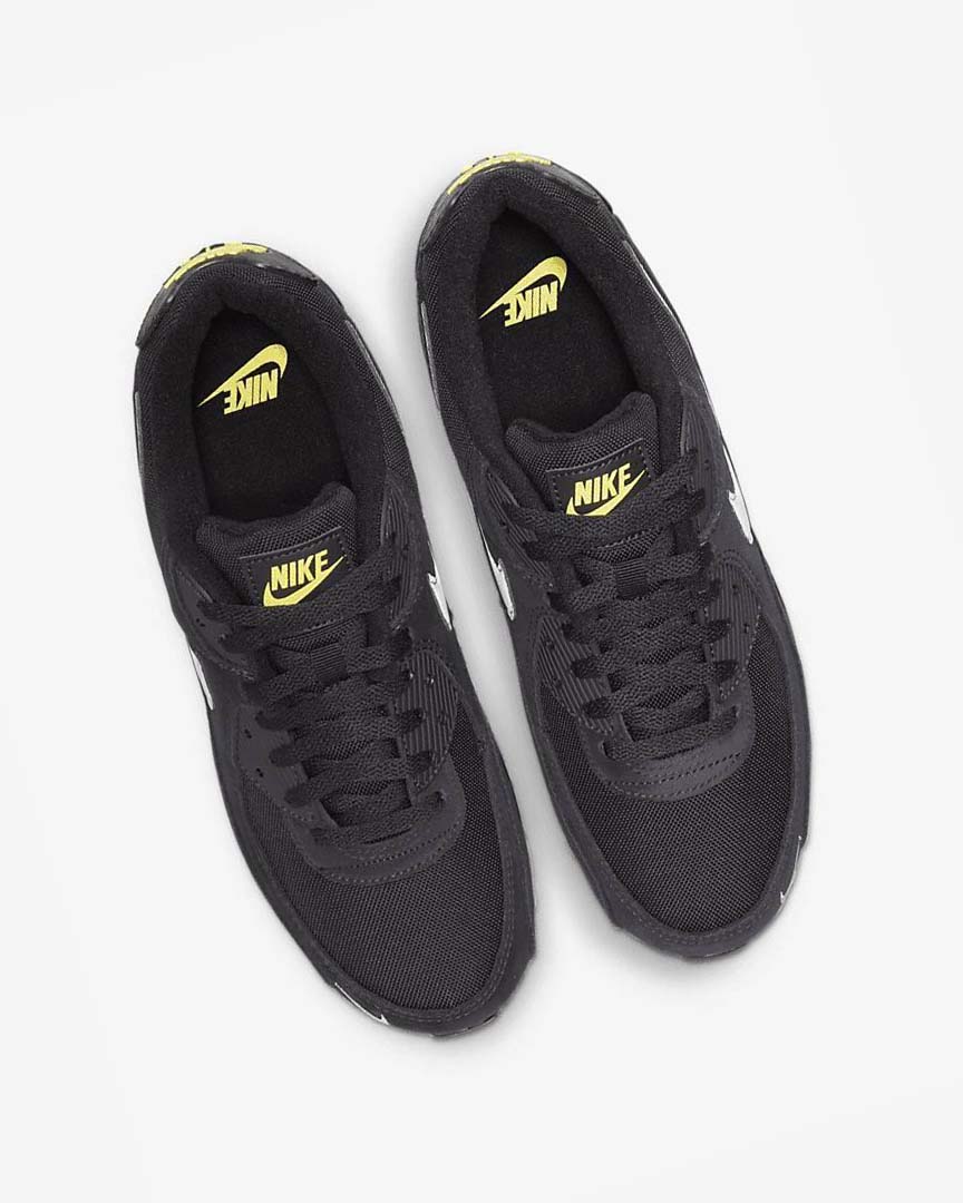 Zapatos Casuales Nike Air Max 90 Hombre Negras Amarillo Metal Gris | CR4966