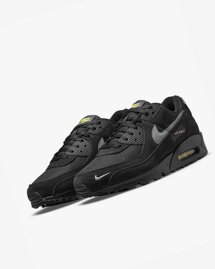 Zapatos Casuales Nike Air Max 90 Hombre Negras Amarillo Metal Gris | CR4966