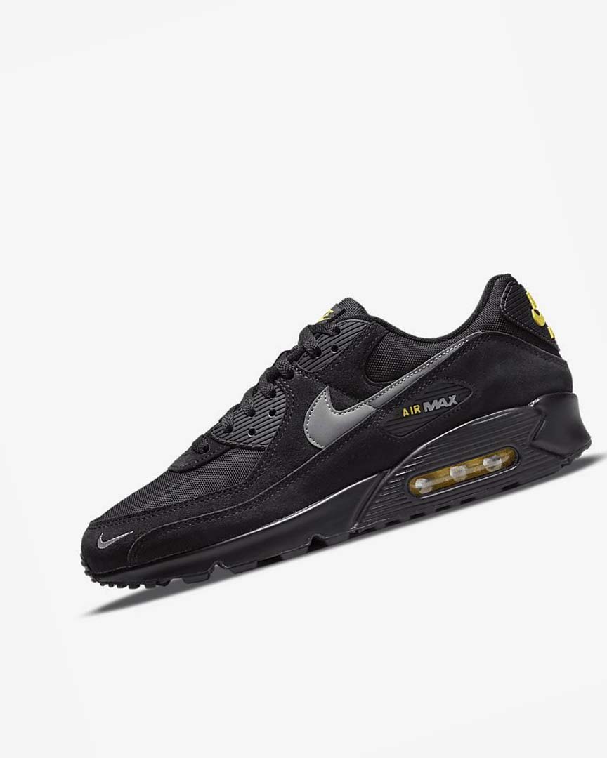 Zapatos Casuales Nike Air Max 90 Hombre Negras Amarillo Metal Gris | CR4966