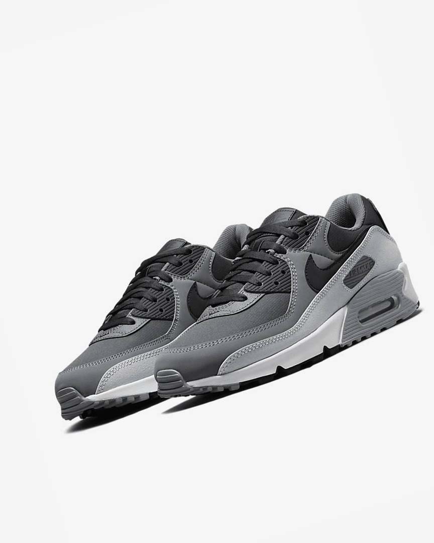 Zapatos Casuales Nike Air Max 90 Hombre Gris Oscuro Gris Oscuro Gris Negras | CR5117