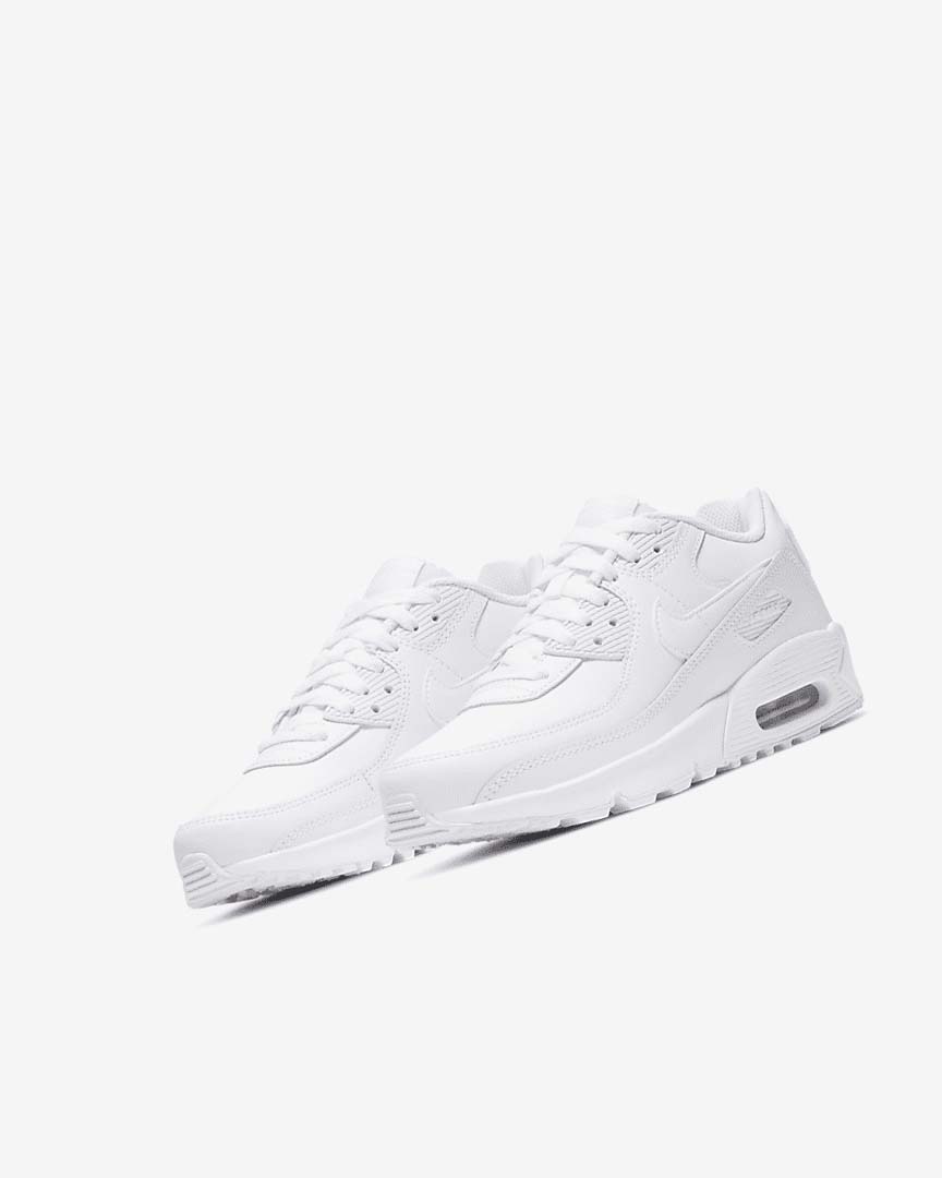 Zapatos Casuales Nike Air Max 90 LTR Niña Blancas Metal Plateadas Blancas Blancas | CR4668