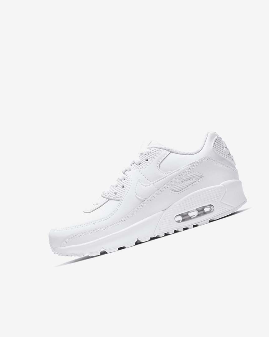 Zapatos Casuales Nike Air Max 90 LTR Niña Blancas Metal Plateadas Blancas Blancas | CR4668