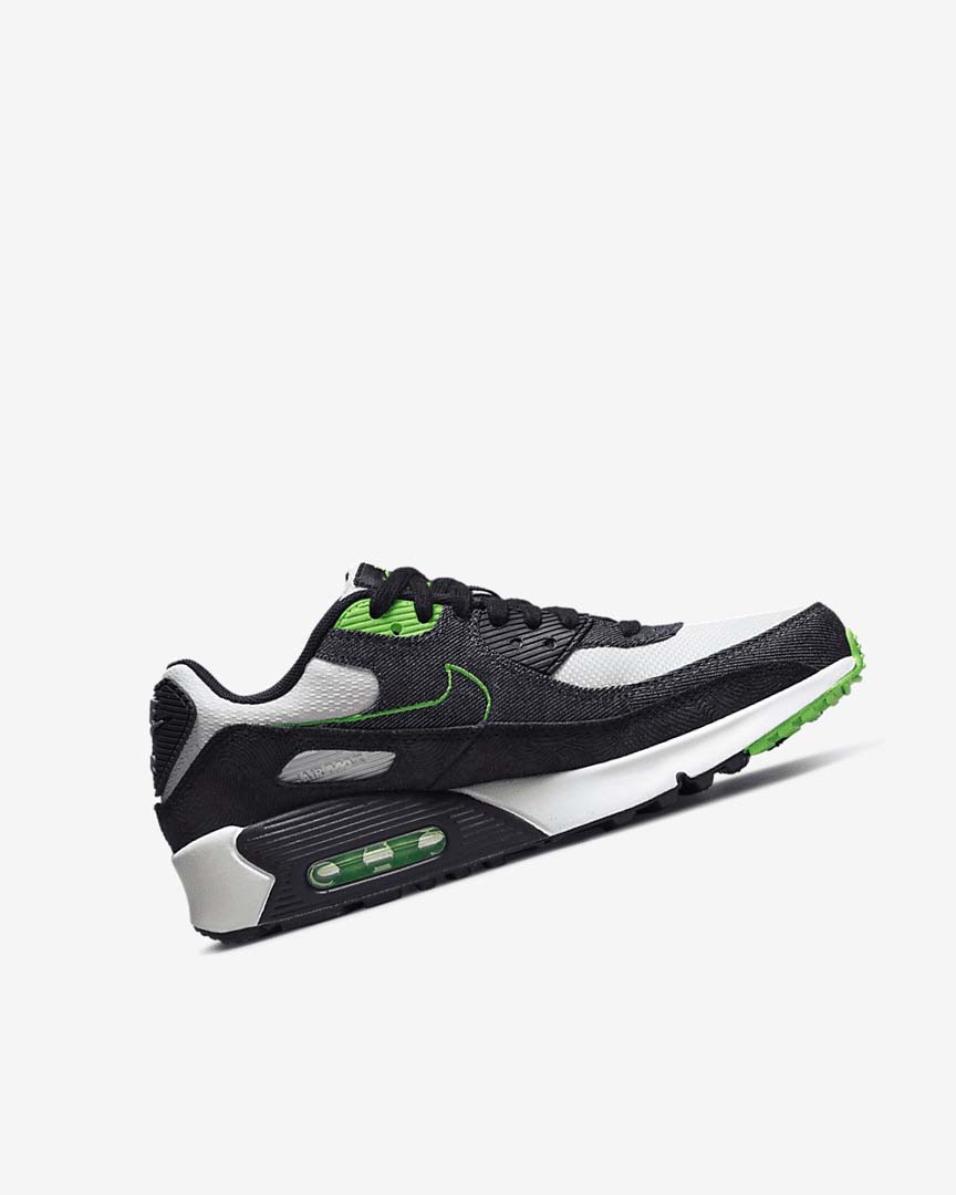 Zapatos Casuales Nike Air Max 90 LTR SE Niña Negras Verde Blancas Obsidian | CR2926