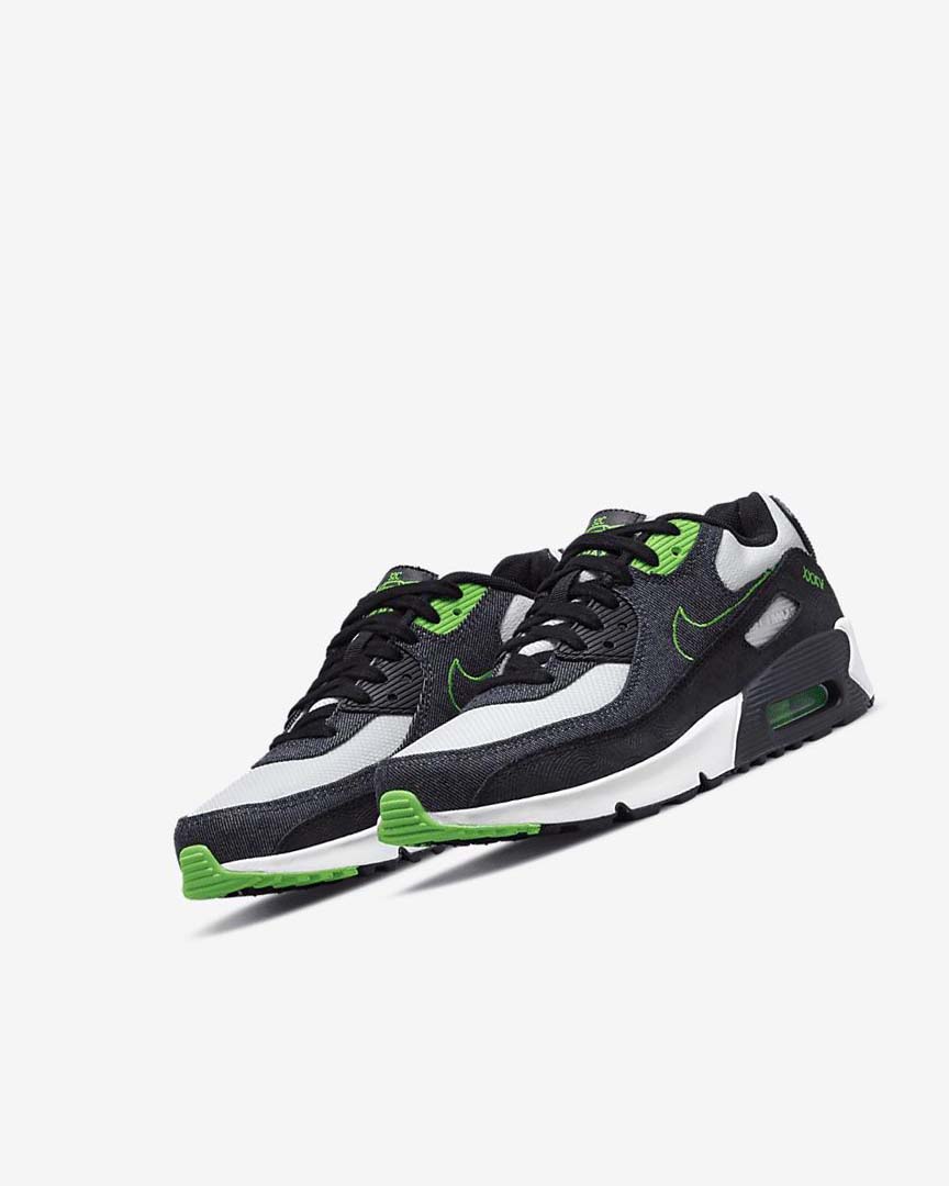 Zapatos Casuales Nike Air Max 90 LTR SE Niña Negras Verde Blancas Obsidian | CR2926