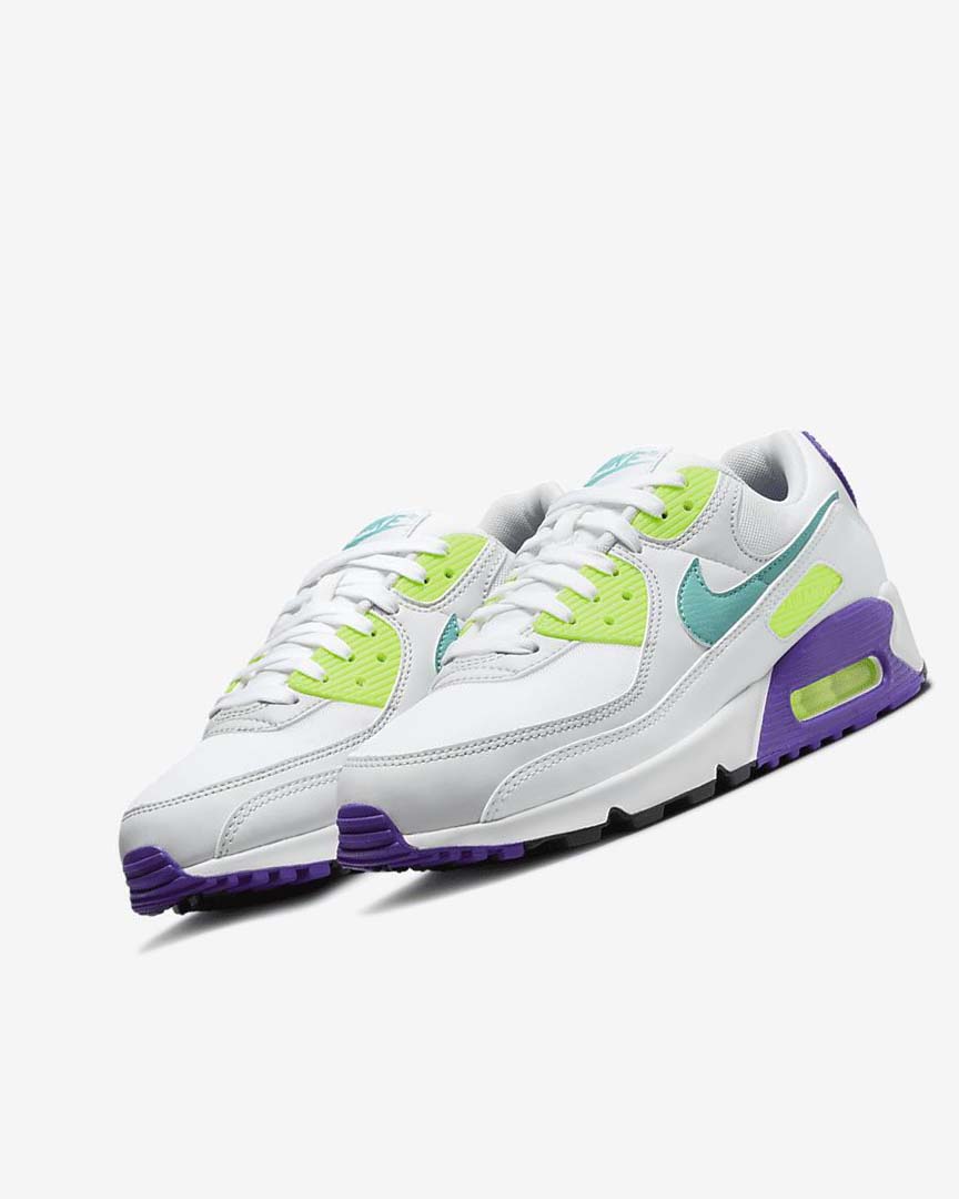 Zapatos Casuales Nike Air Max 90 Mujer Blancas Blancas Plateadas Turquesa | CR2642