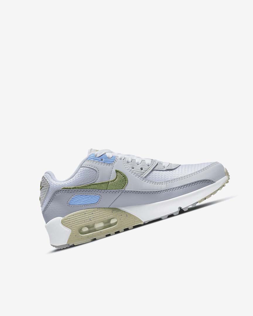 Zapatos Casuales Nike Air Max 90 Niña Blancas Azules Gris | CR3186