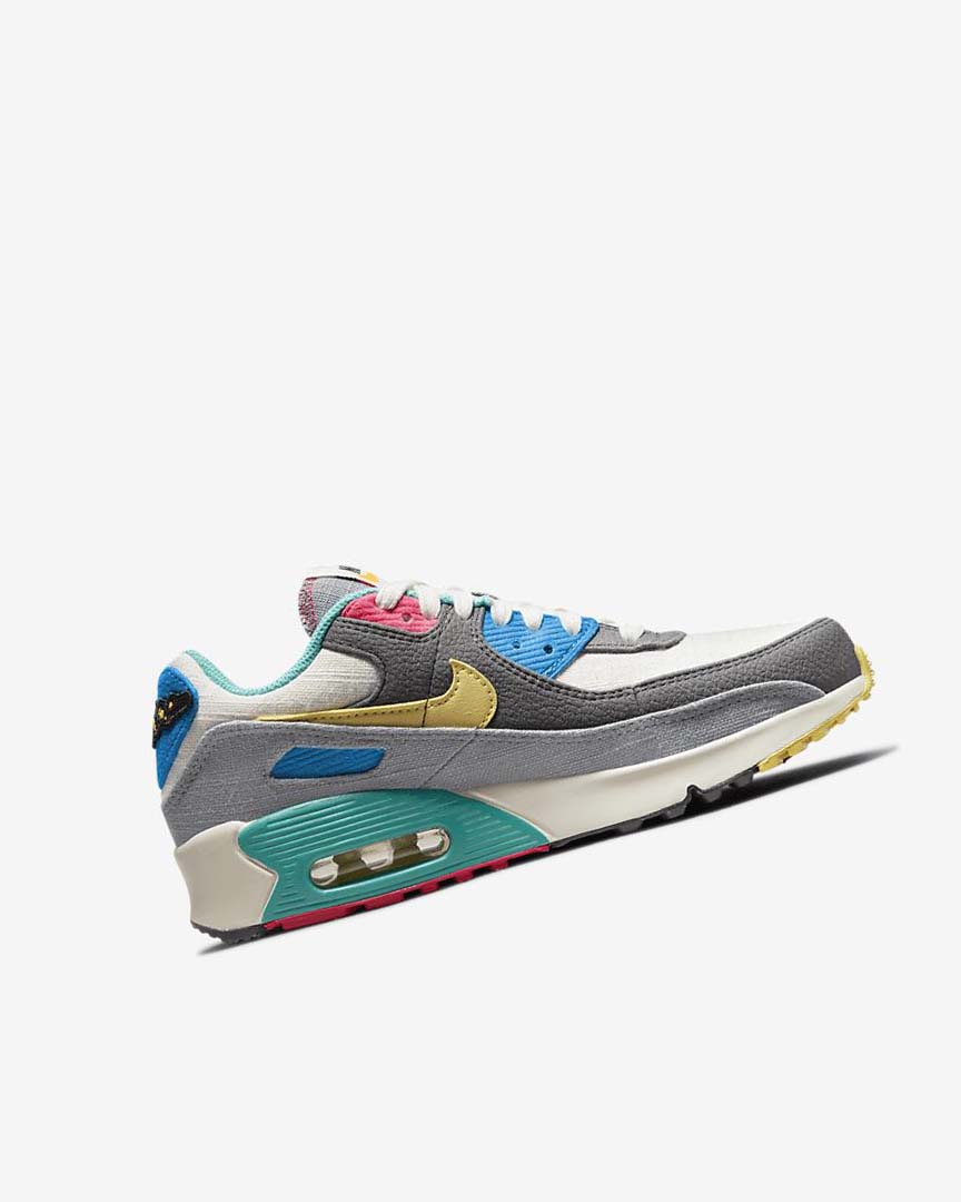 Zapatos Casuales Nike Air Max 90 Niña Gris Rosas | CR5076