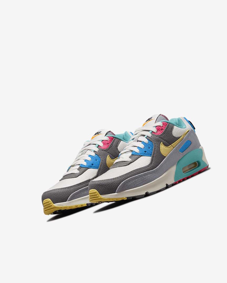 Zapatos Casuales Nike Air Max 90 Niña Gris Rosas | CR5076