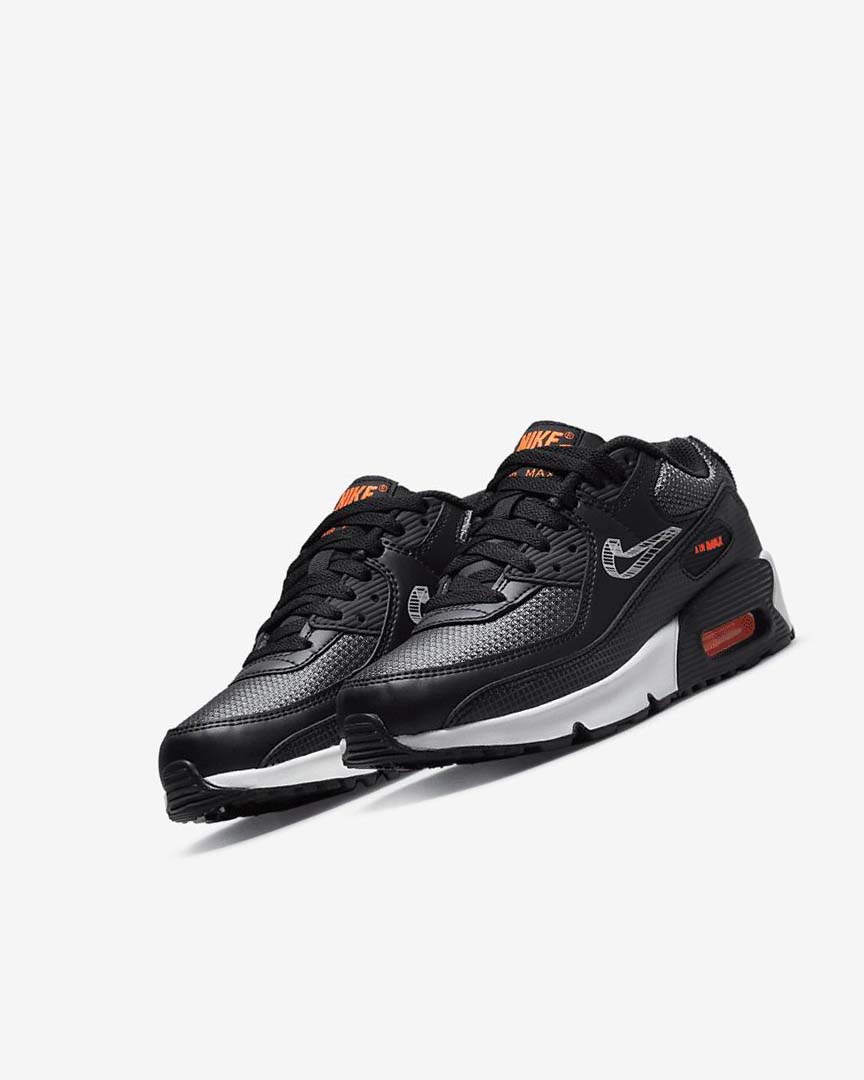 Zapatos Casuales Nike Air Max 90 Niña Negras Naranjas Gris Blancas | CR2590