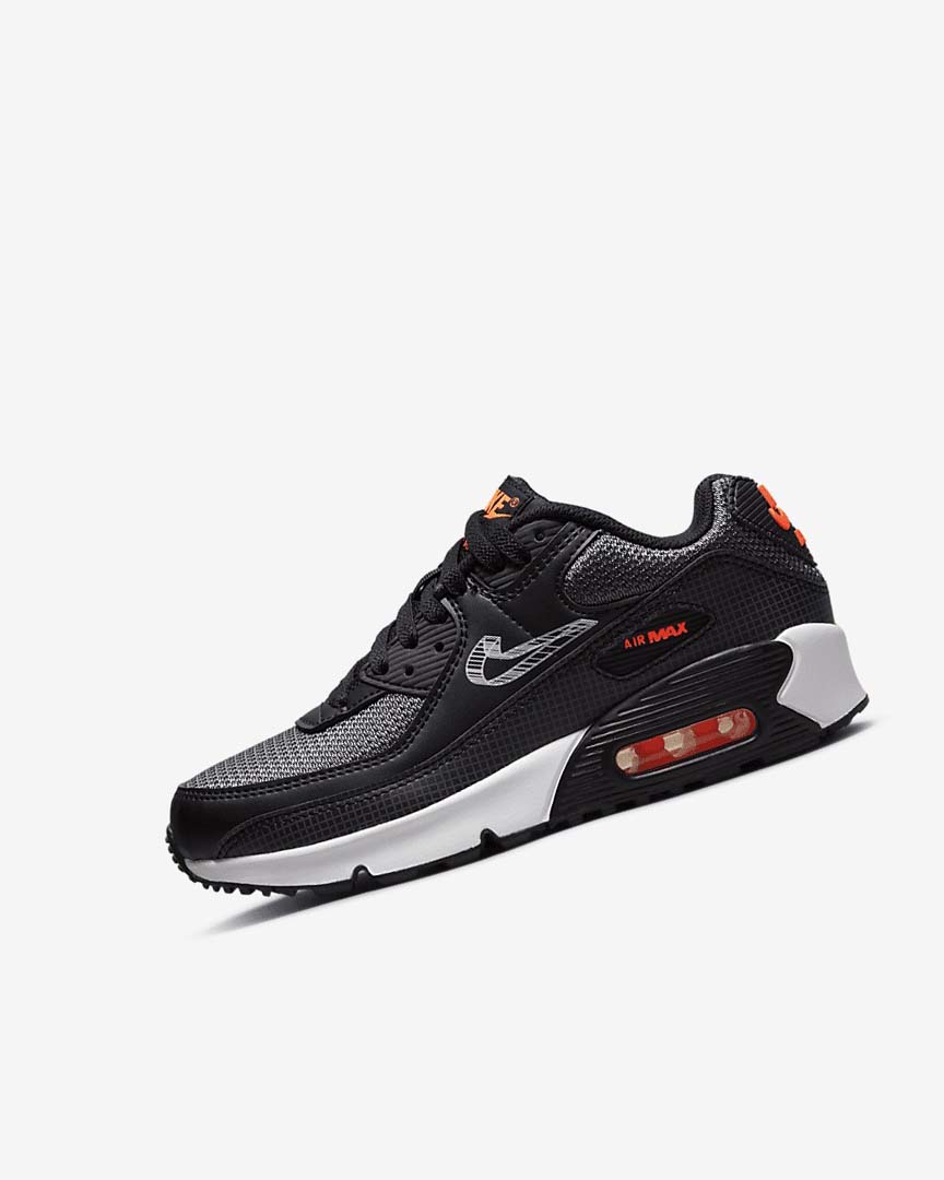 Zapatos Casuales Nike Air Max 90 Niña Negras Naranjas Gris Blancas | CR2590