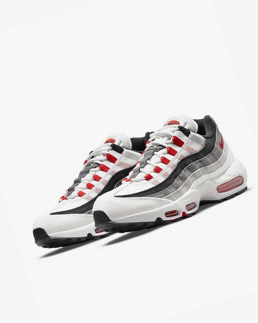 Zapatos Casuales Nike Air Max 95 Hombre Blancas Gris Claro Rojas | CR5486