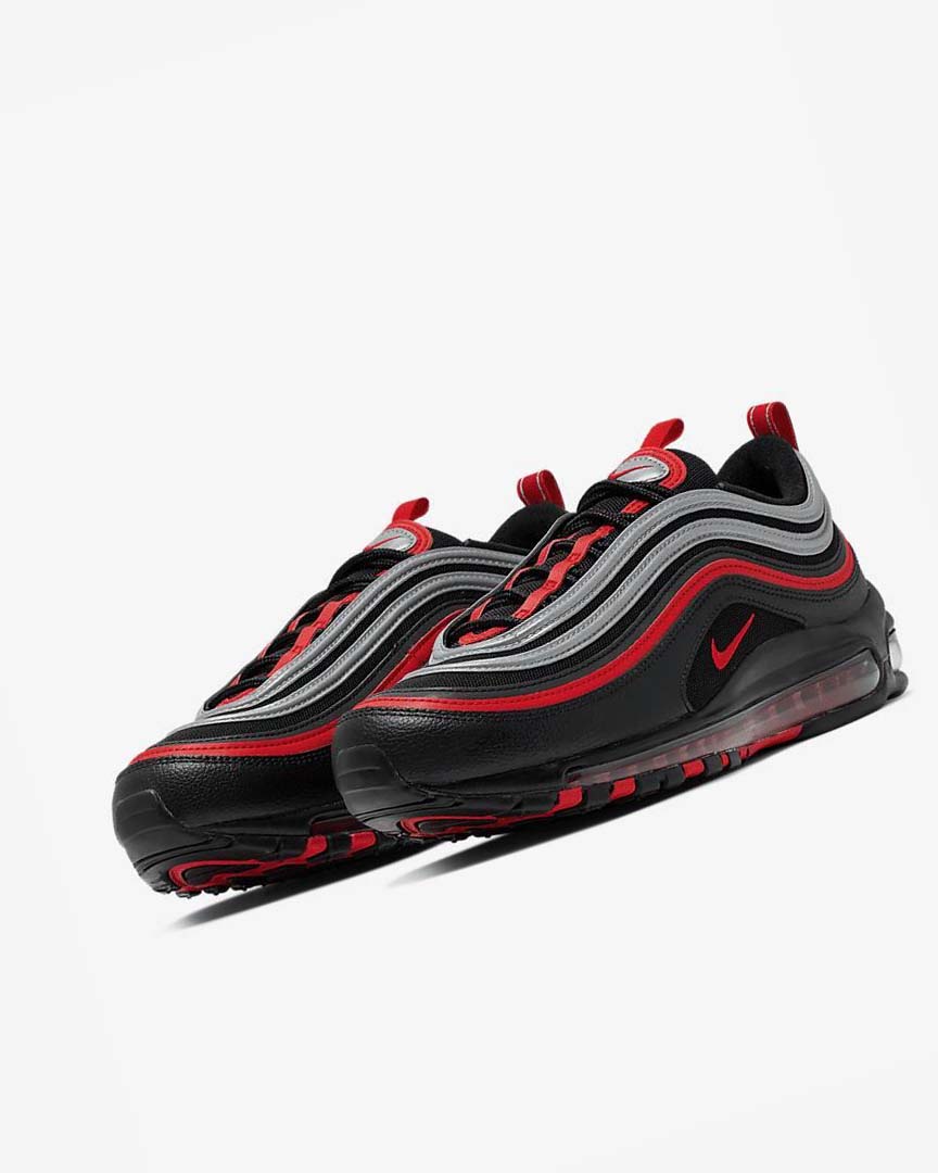 Zapatos Casuales Nike Air Max 97 Hombre Negras Metal Plateadas Rojas | CR3121