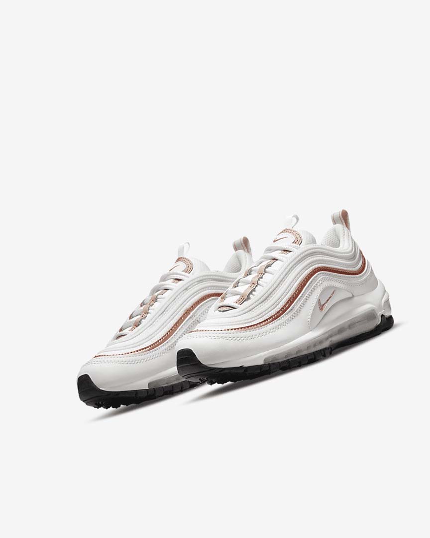 Zapatos Casuales Nike Air Max 97 Niña Blancas Blancas Metal Rojas Marrones | CR5103