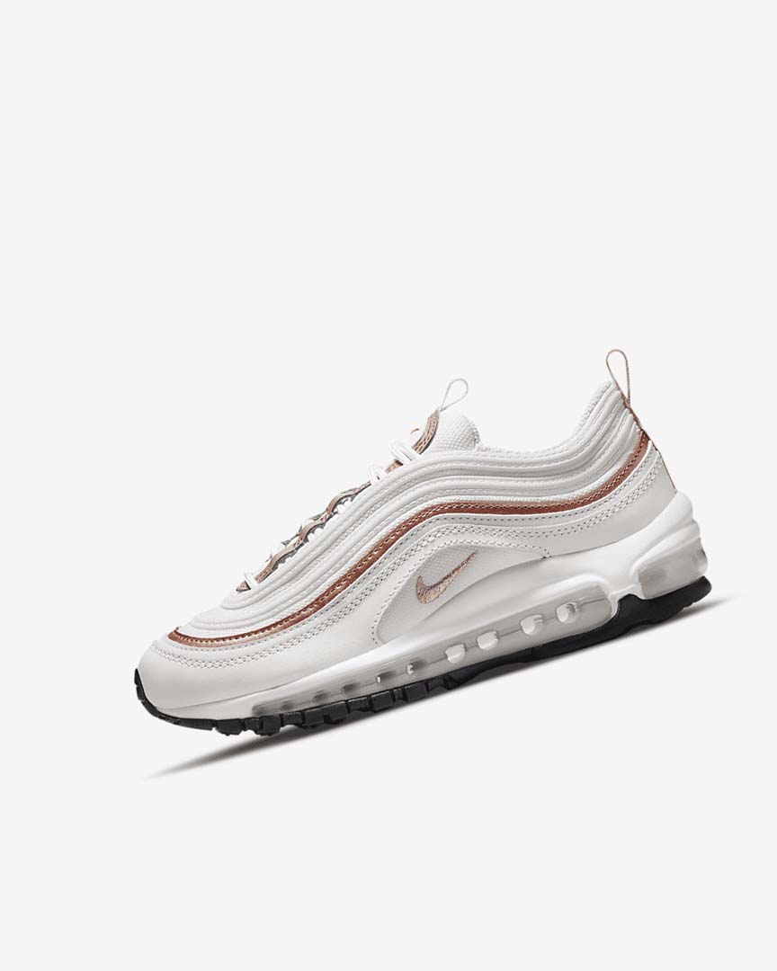 Zapatos Casuales Nike Air Max 97 Niña Blancas Blancas Metal Rojas Marrones | CR5103