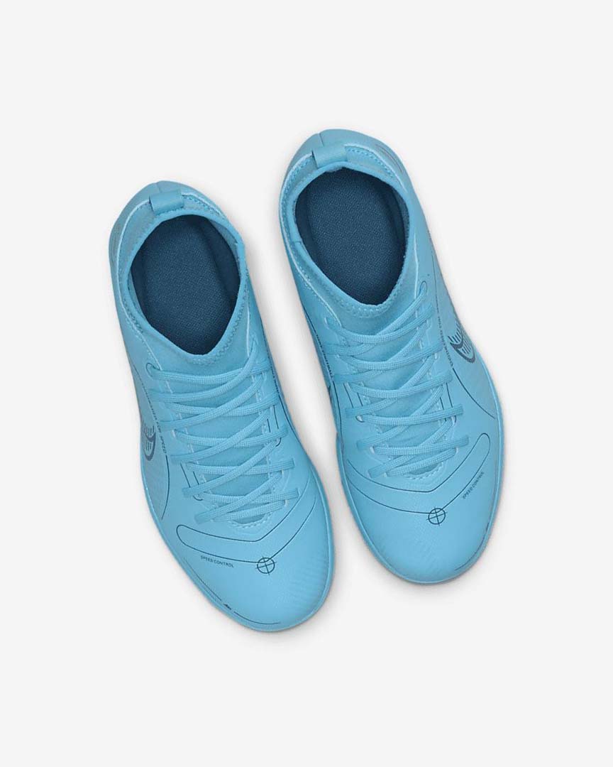 Zapatos De Fútbol Nike Jr. Mercurial Superfly 8 Club IC Niña Azules Naranjas | CR5514