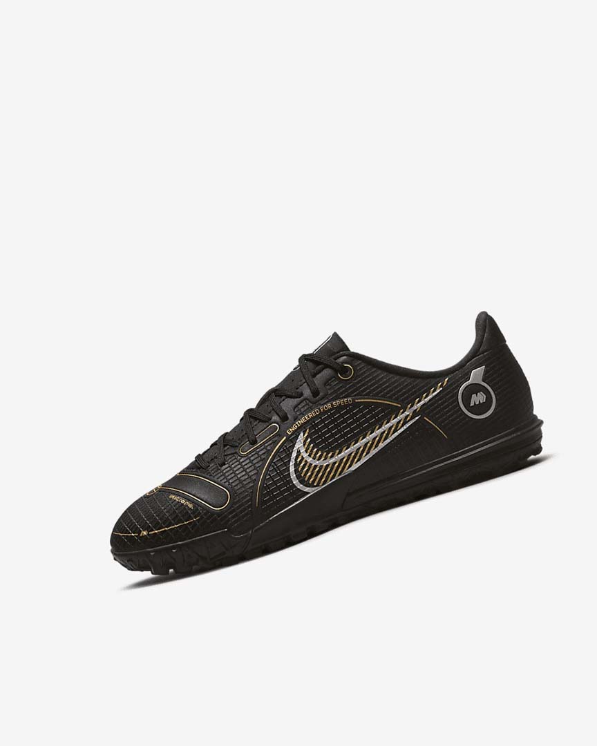 Zapatos De Fútbol Nike Jr. Mercurial Vapor 14 Academy TF Niña Negras Metal Plateadas Gris Metal Doradas | CR3130