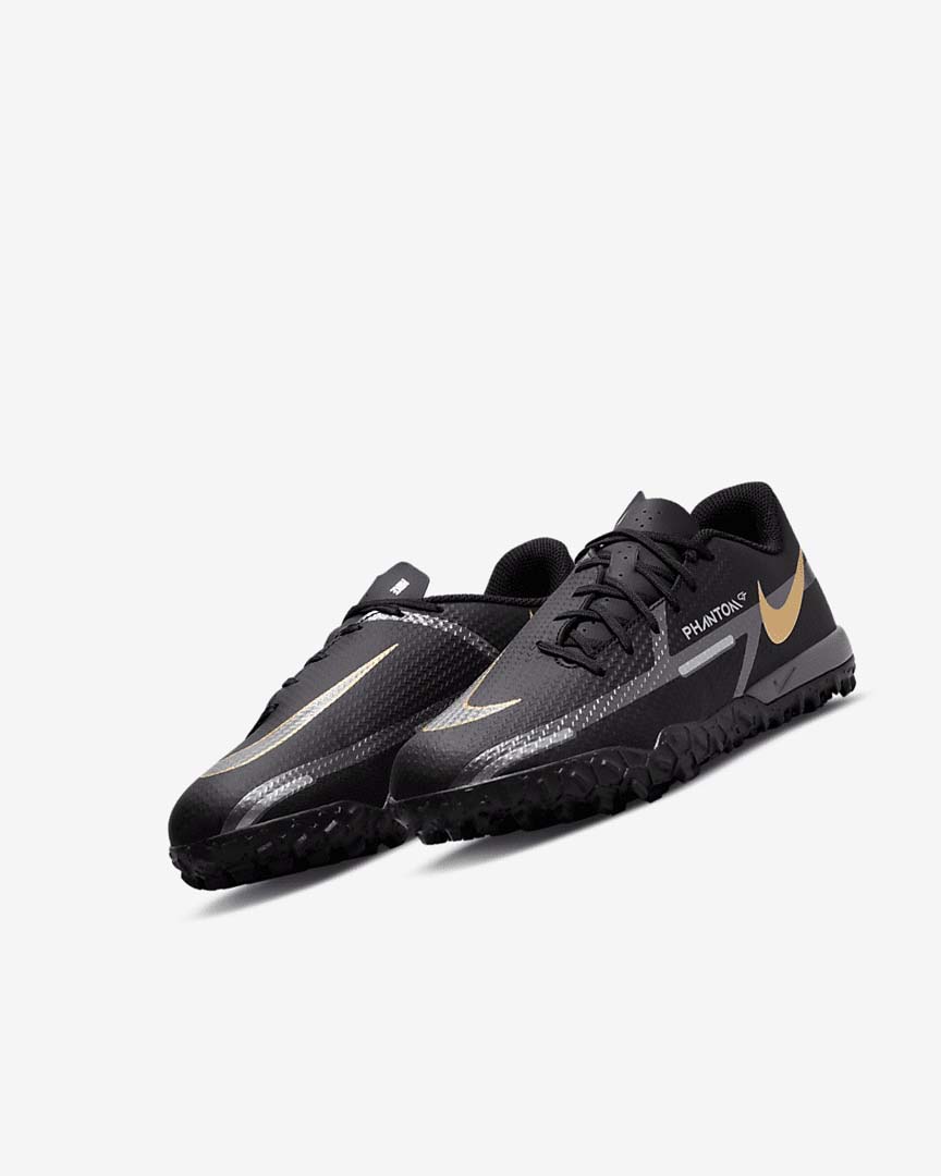 Zapatos De Fútbol Nike Jr. Phantom GT2 Academy TF Niña Negras Metal Doradas Gris Oscuro Metal Gris Oscuro | CR2216