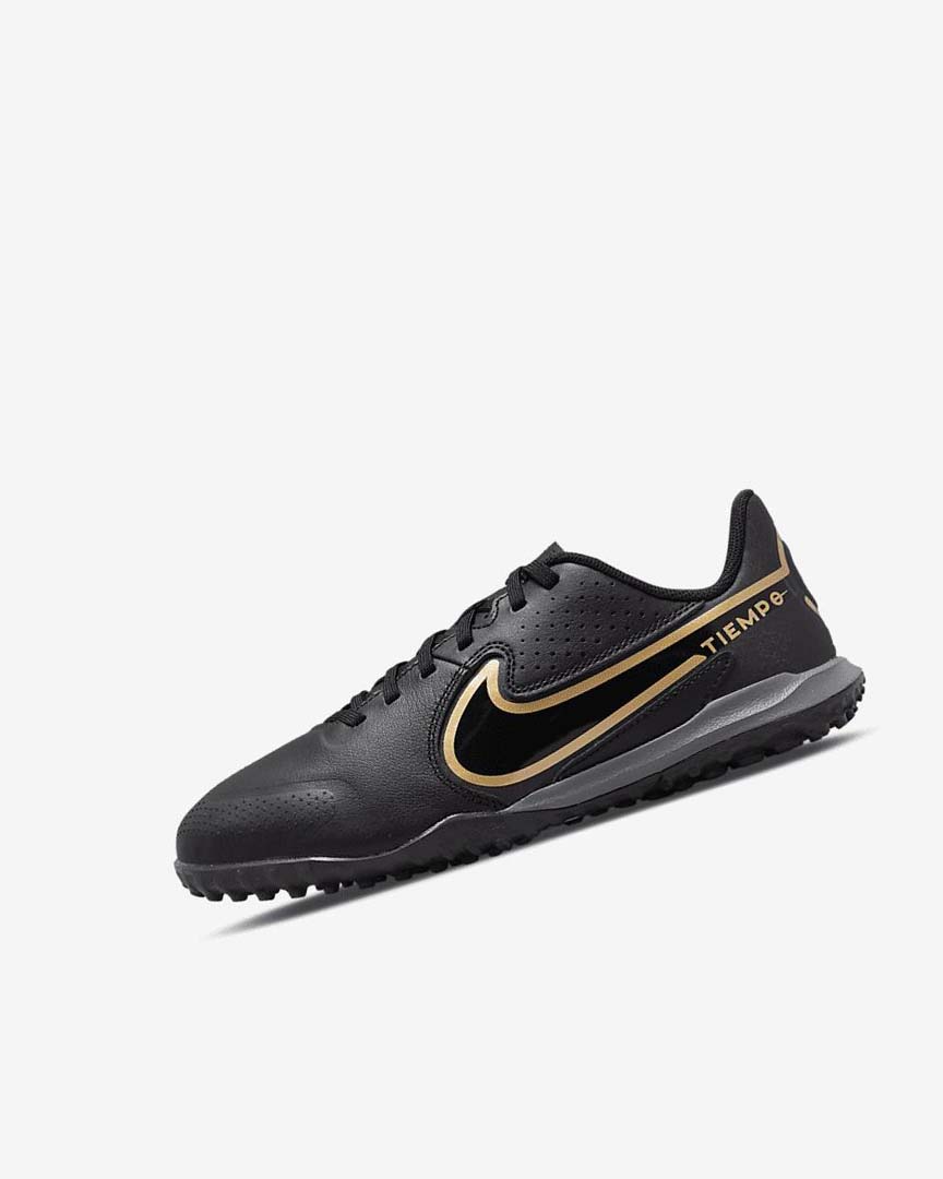 Zapatos De Fútbol Nike Jr. Tiempo Legend 9 Academy TF Niño Negras Gris Oscuro Metal Doradas Negras | CR4852