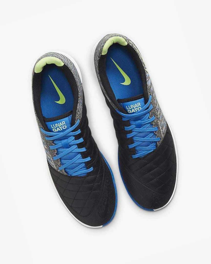 Zapatos De Fútbol Nike Lunar Gato II IC Hombre Negras Azules Claro Verde Claro | CR3115