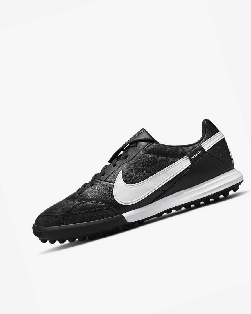 Zapatos De Fútbol Nike The Premier 3 TF Hombre Negras Blancas | CR5594