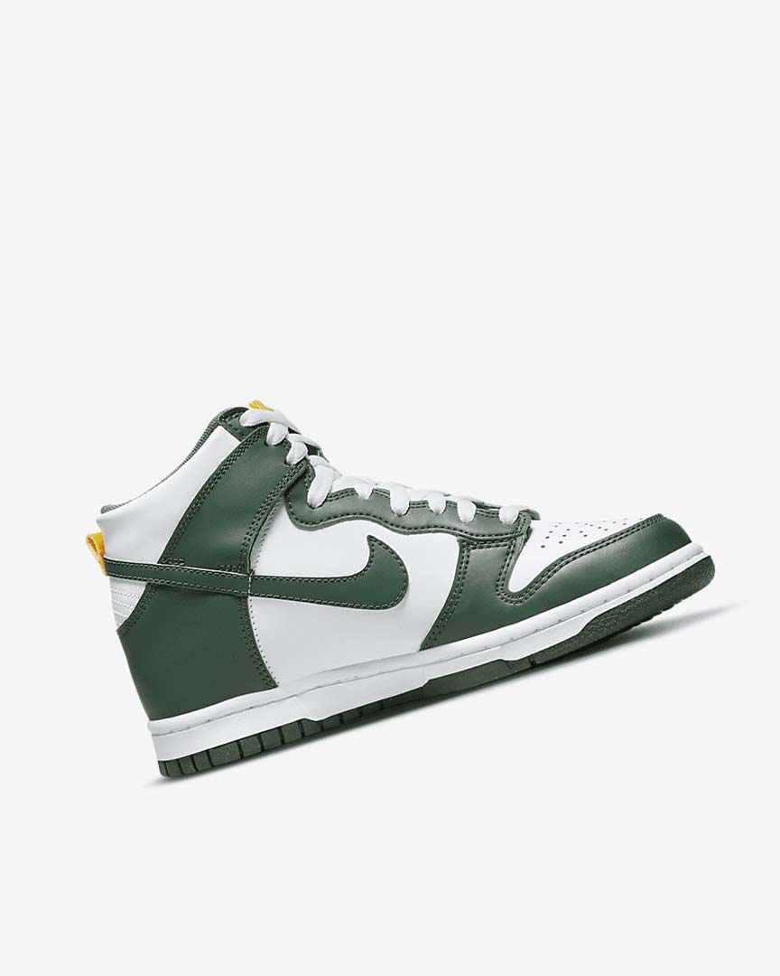 Zapatos Nike Dunk High Niña Verde Doradas Blancas | CR4742