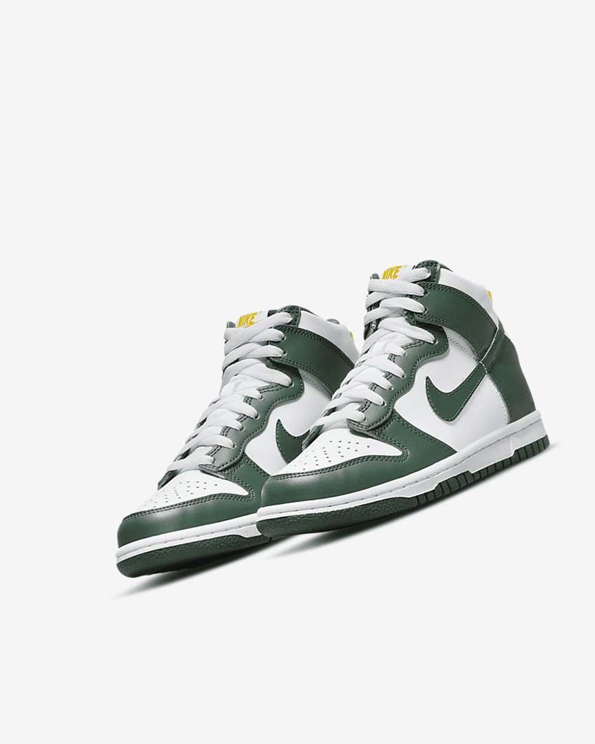 Zapatos Nike Dunk High Niña Verde Doradas Blancas | CR4742