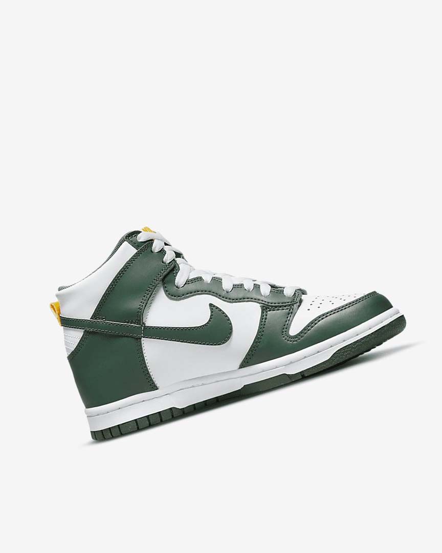 Zapatos Nike Dunk High Niño Verde Doradas Blancas | CR4962