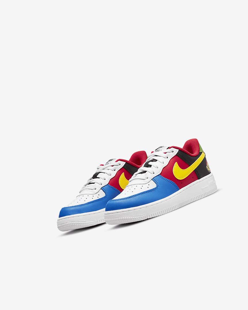 Zapatos Nike Force 1 LV8 Niño Blancas Rojas Azul Real Doradas | CR2643